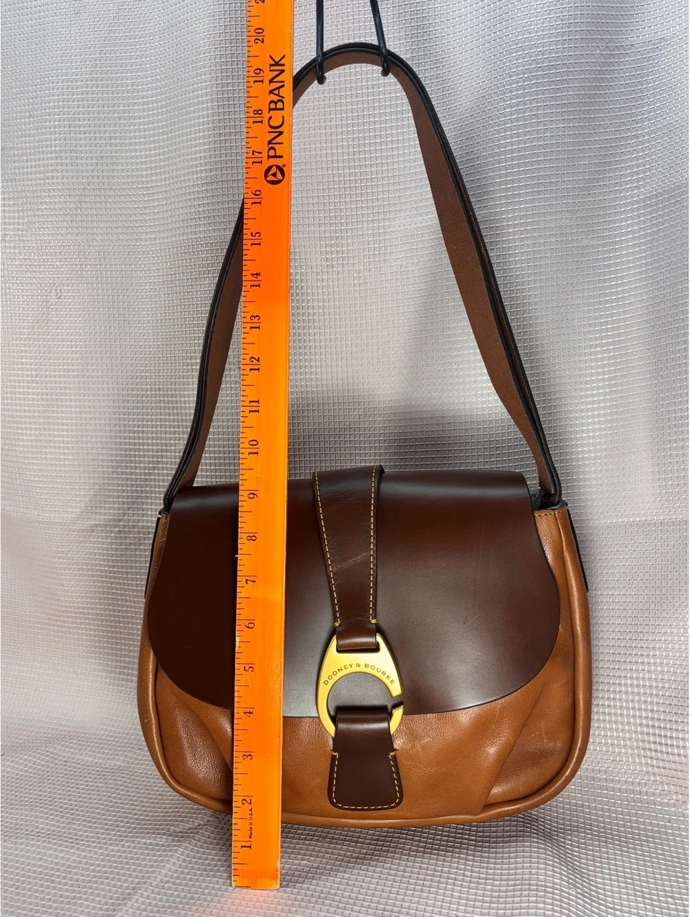 Dooney & Bourke Derby Florentine Large Flap shoulder bag two-tone brown leather